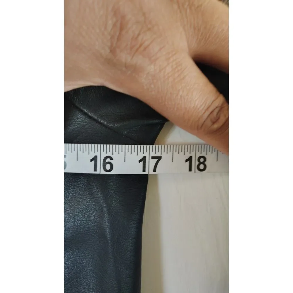 LJYH Kids Boys Faux Leather Moto Biker Jacket Black Size 9-10 Years Full Zip